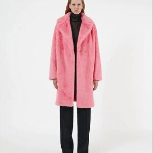 Apparis Women Stella Plant-Based Notch Lapels Side Pockets Faux Fur Coat